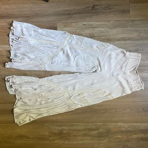 Free People cream wide legged pants size S